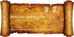 Mehler Bertilla névjegykártya